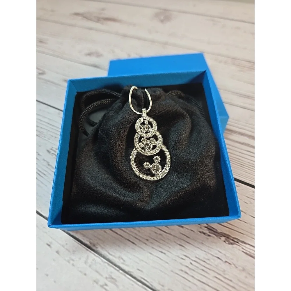 Disney Parks x Arribas Brothers 3 Circle Mickey Mouse Icons Silver Tone Necklace